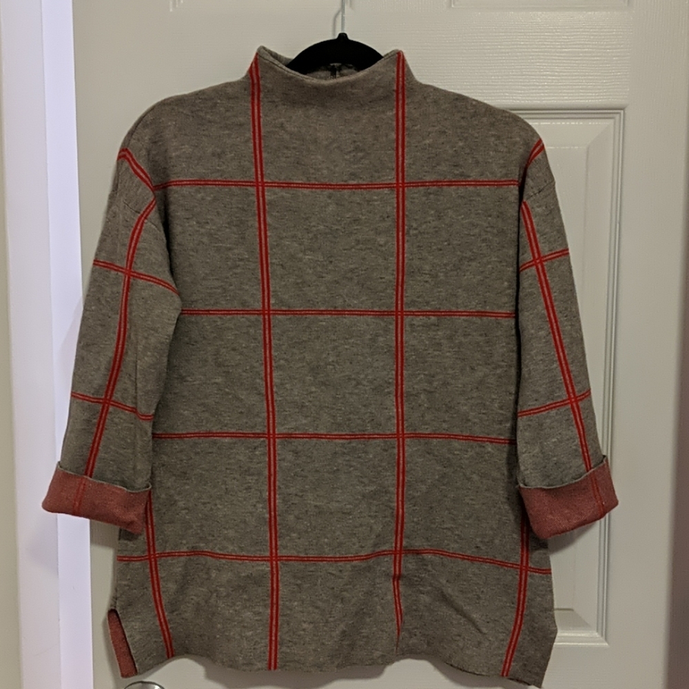 Grey mockneck sweater